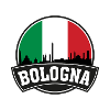 Bologna Italia Skyline Souvenir di viaggio Bandiera italiana