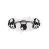 Barbell and kettlebell