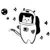 Chat cool dans l'espace