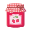 Klassische karierte Muster Erdbeer-Marmelade-Flasche