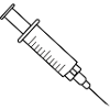 Impfspritze mit Medikamenten und Nadel