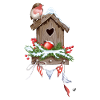 Festive Birdhouse Illustration