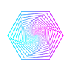 Neon-Polygonspirale Gradient
