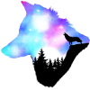 Nothern Lights Howling Wolf
