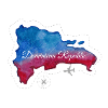 Map blue red Dominican Republic