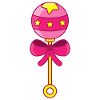 Pink baby rattle