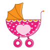 Pink baby carriage
