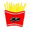 Sorridente Patatine Fritte Con Occhiali Da Sole