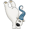 Winterfreigeist Polarbär mit Streifenkappe