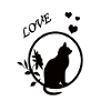 Cat Black Heart Flower
