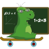 Dino teacher skateboard nerd