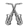 Crossed saxophones