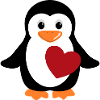 süßer Pinguin mit Herz