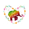 Rainbow Elephant Heart Design