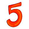 Number 5 red number five