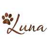 Luna Name Hund Katze Felldesign mit Pfote
