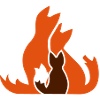 Fox family with cub