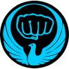 Wado pigeon emblem logo blue
