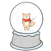 Snow globe fox