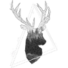 Deer geometric design triangles