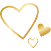 3 Gold Hearts