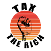 Tax the rich fist sunset