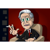Komisk pop-kunst portræt Helmut Schmidt