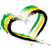 Heart brush flag of Jamaica