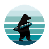 Surf surfer bear blue white