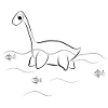 simpatico dinosauro dino Plesiosaurus con pesce
