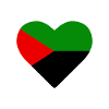 Cuore rosso verde nero colore bandiera Martinica
