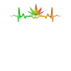 Cannabis heartbeat hemp leaf marijuana