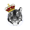 Cooler Tiger mit Krone
