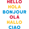 ★ I colori del design possono essere modificati ★ Hello Hola Bonjour Olá