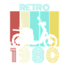 1980 80er Rollerfahrer