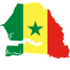 Senegal map flag flag