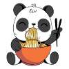 Cute Panda Eating Ramen