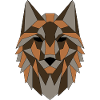 Geometrischer Wolf - farbig