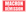 Macron resignation placard protesting strike