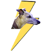 Greyhound dog and lightning