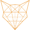 Fox outline in orange