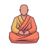 A Monk Practicing Yoga