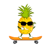 Pineapple Skater Skateboard Skateboarder Skate