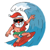 Santa Surfing Christmas