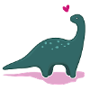Dino cutie elsker dig lyserød dinosaur med lang hals