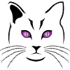 CHAT -TETE DE CHAT STYLISEE