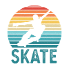 Skate Sunset Skateboarding Retro Boys