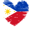 Philippines heart flag banner coat