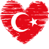 Turquie coeur drapeau drapeau armoiries