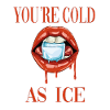 Sensual lips lipstick ice cubes